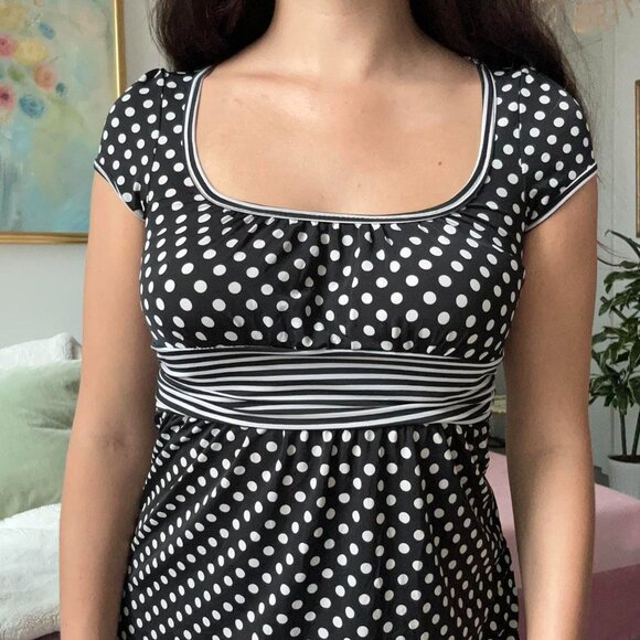 Y2K Black & White Polka Dot Dress - Picture 5 of 5